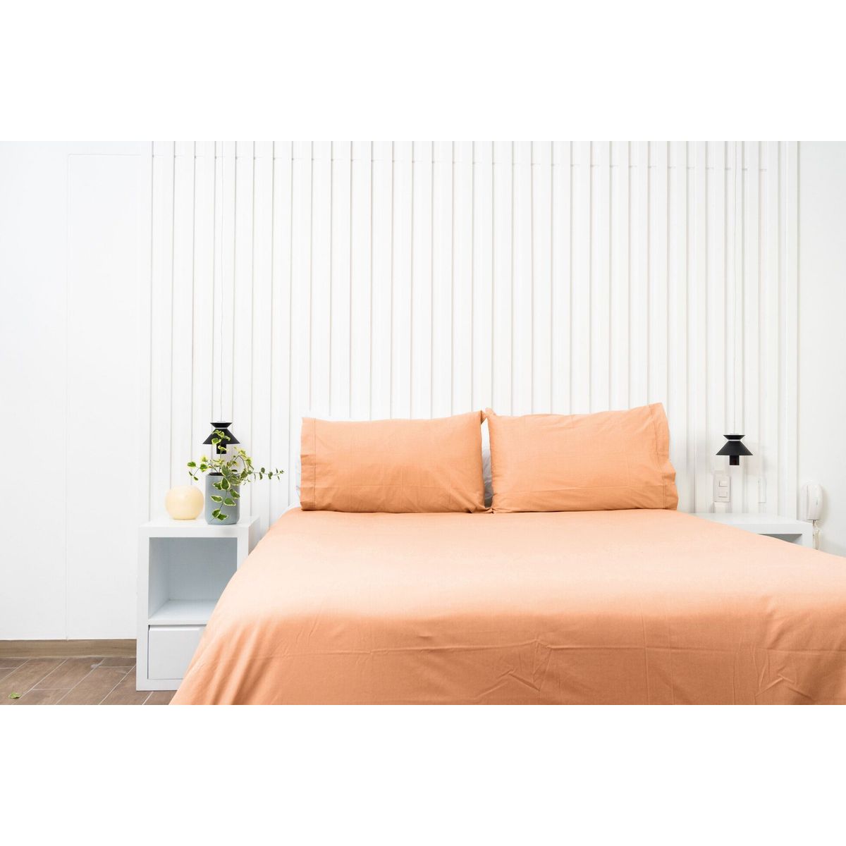 COBITEX HOME - Juego de sábanas Lisas Melón King Cobitex 100 algodón