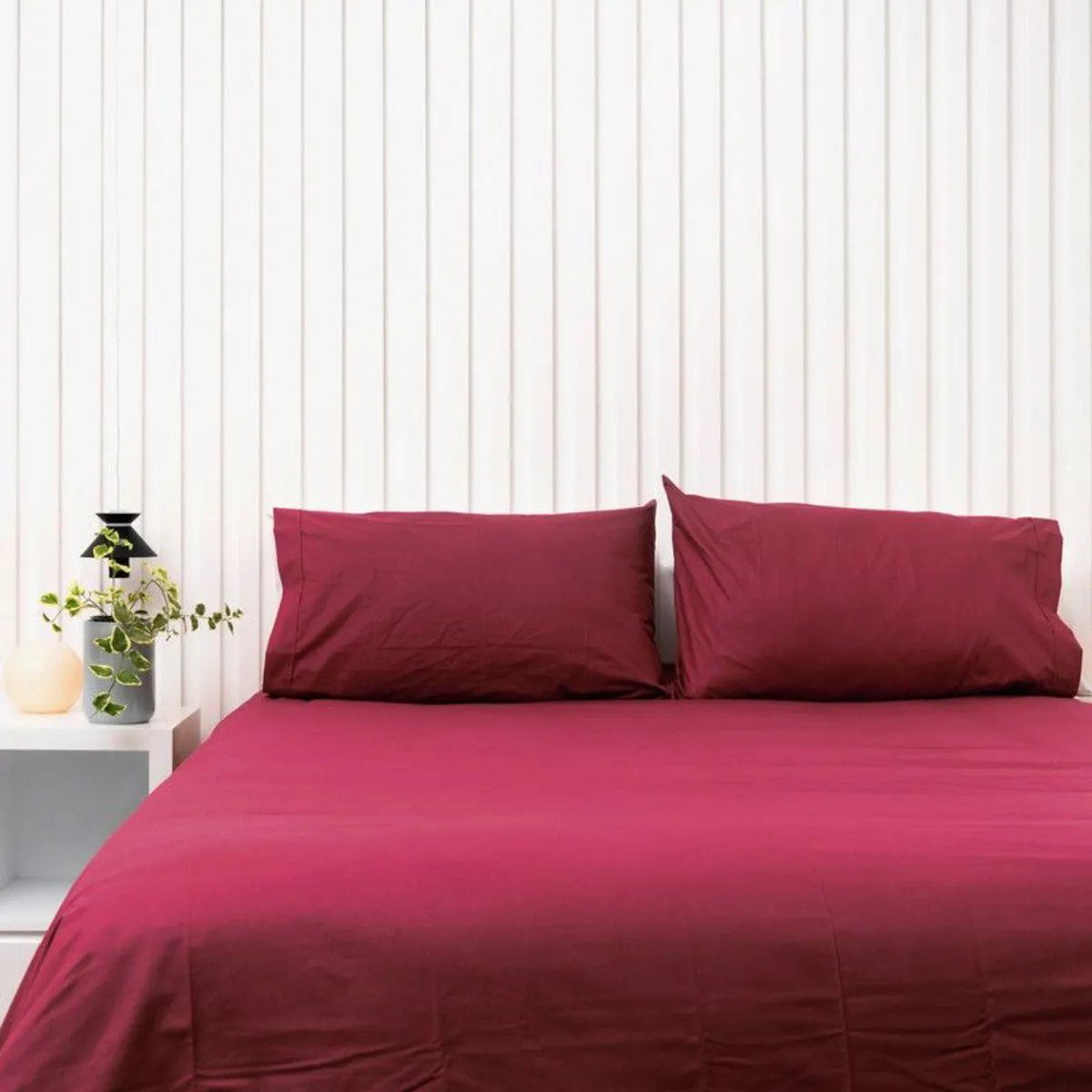 COBITEX HOME - Juego de sábanas Lisas Guinda King Cobitex 100 algodón