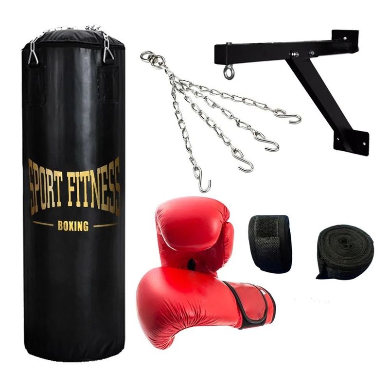 GENERICO - Saco 1.5 MTS Con Relleno + Rack + Cadena + Venda + Guantes