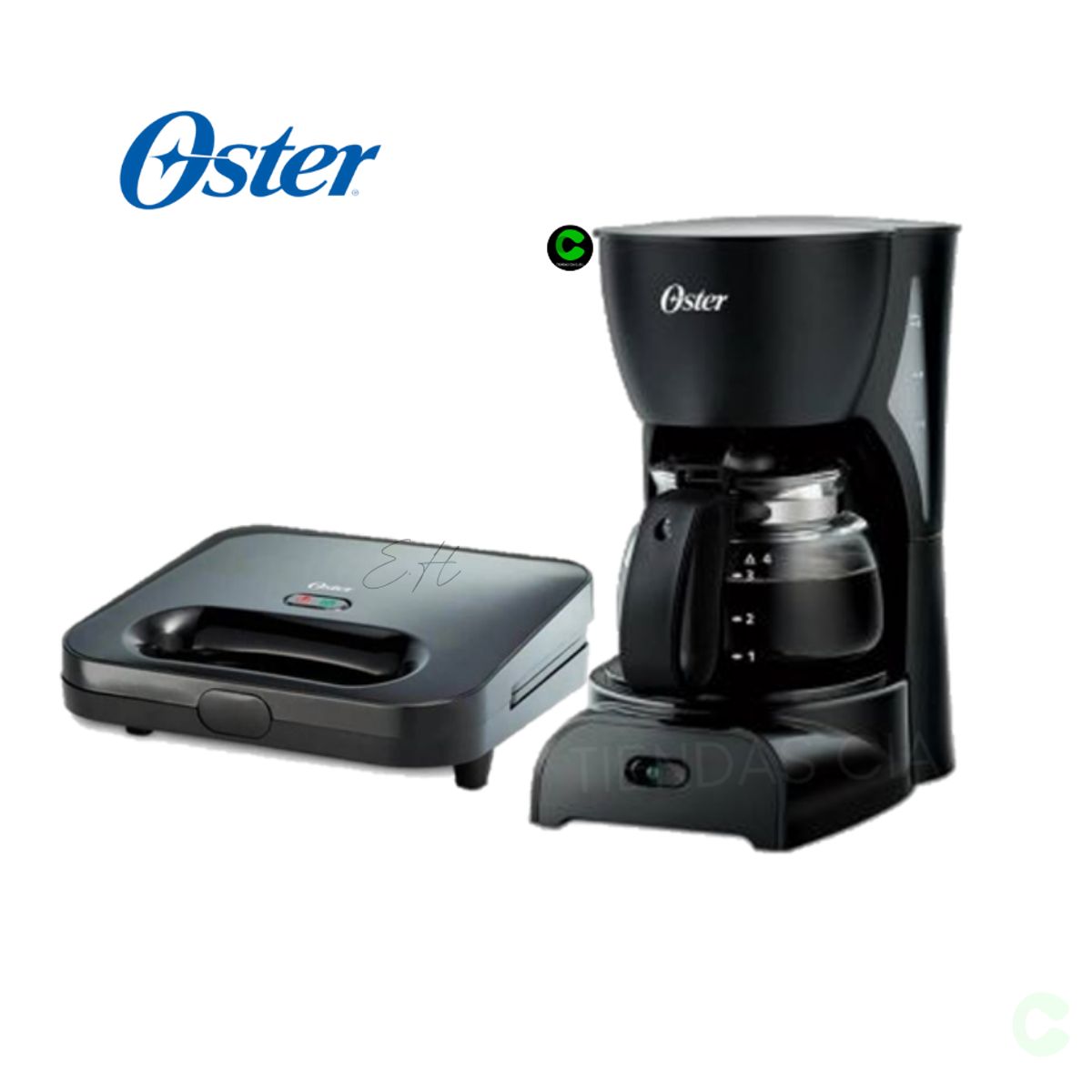 OSTER - Combo OSTER Cafetera 4TAZAS Y SANDWICHERA.
