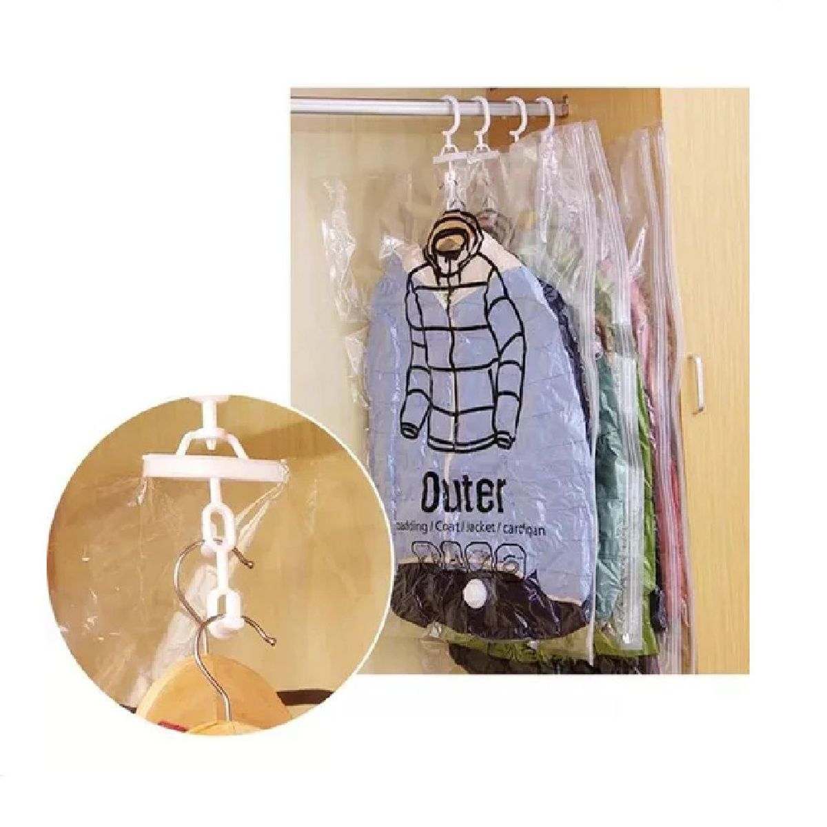 GENERICO - Pack x6 Bolsas al Vacío para Almacenar Saco Abrigo Terno de 70 x 110