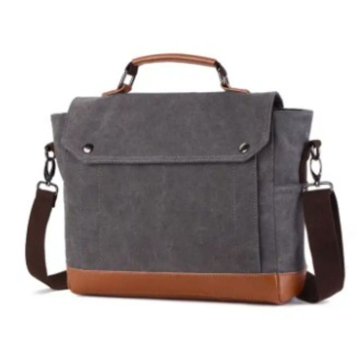 GENERICO - Maletin Bolso ejecutivo  Lona de alta calidad + cuero Pu - color Gris.