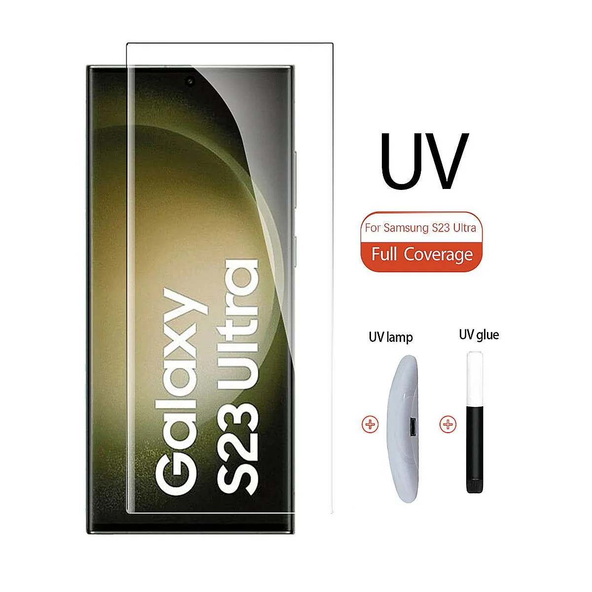 GENERICO - Mica UV Vidrio para Galaxy S23 Ultra Curvo Templado Transparente