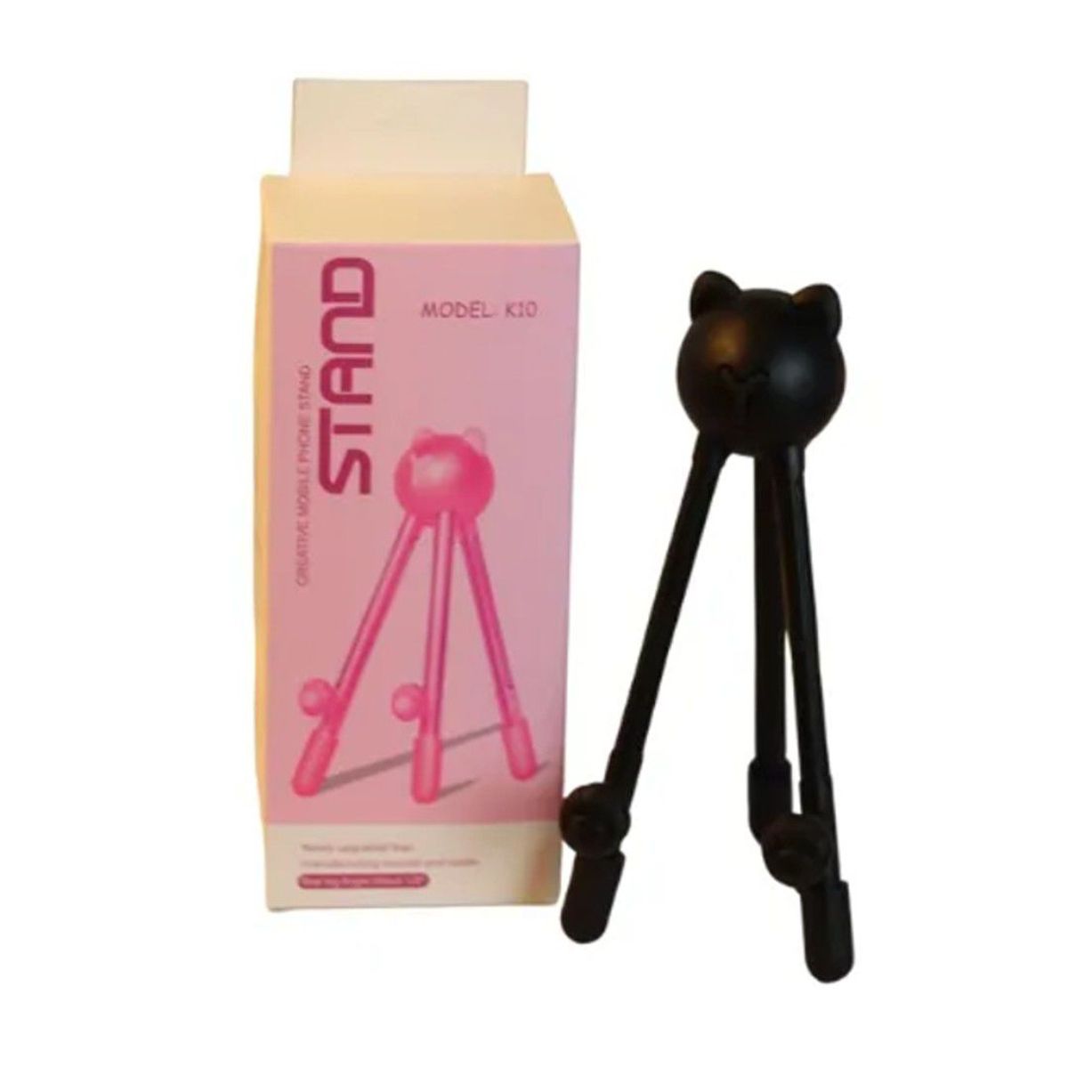 GENERICO - Soporte Plegable para Móvil Diseño Gato K10 Negro