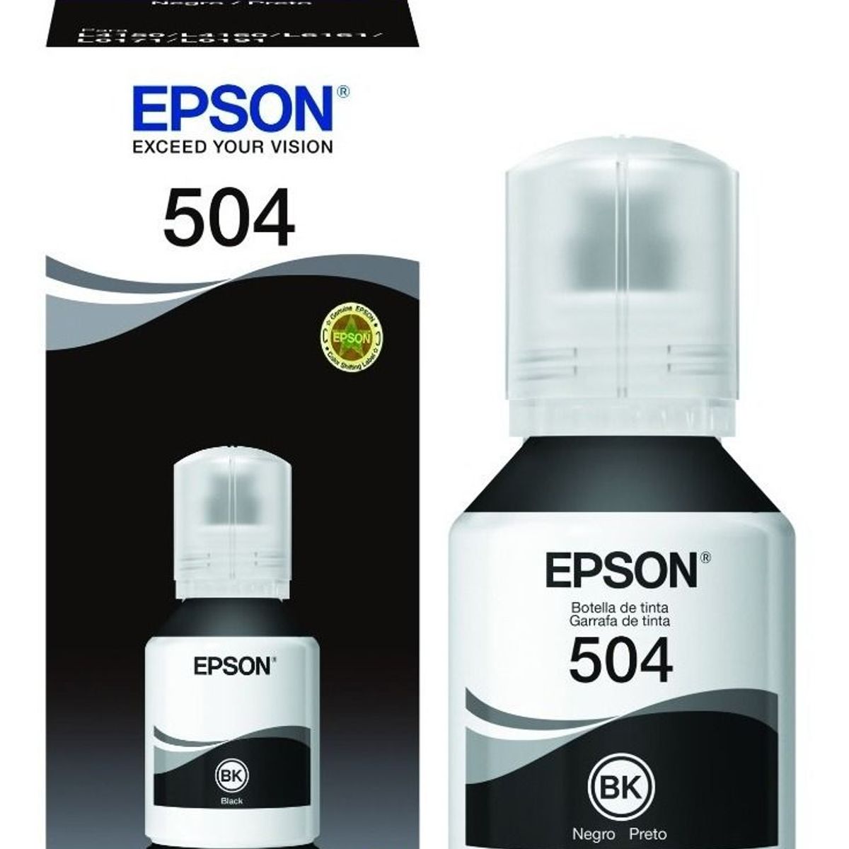 EPSON - Botella tinta EPSON T504 T504120 504 negro serie L 100% original