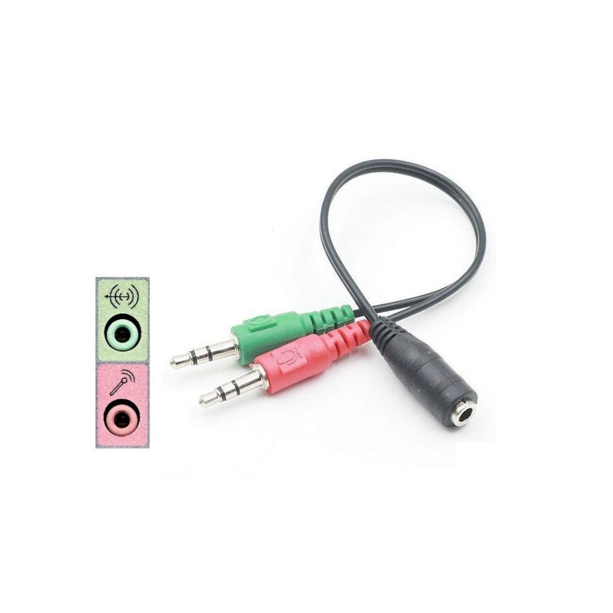 GENERICO - Adaptador de Audio para Microfono y Auricular