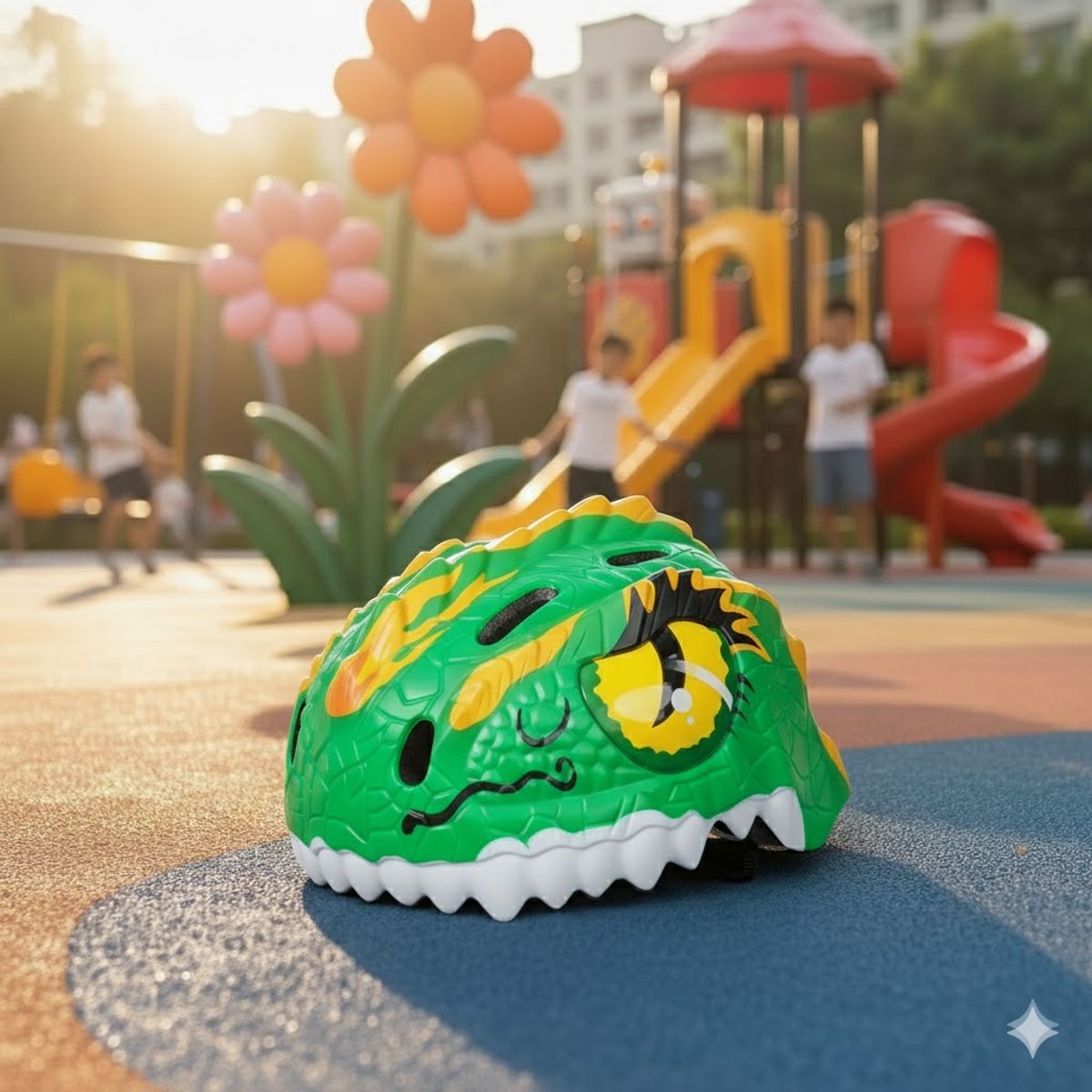 GENERICO - Casco de Bicicleta para Niños - Dino Verde