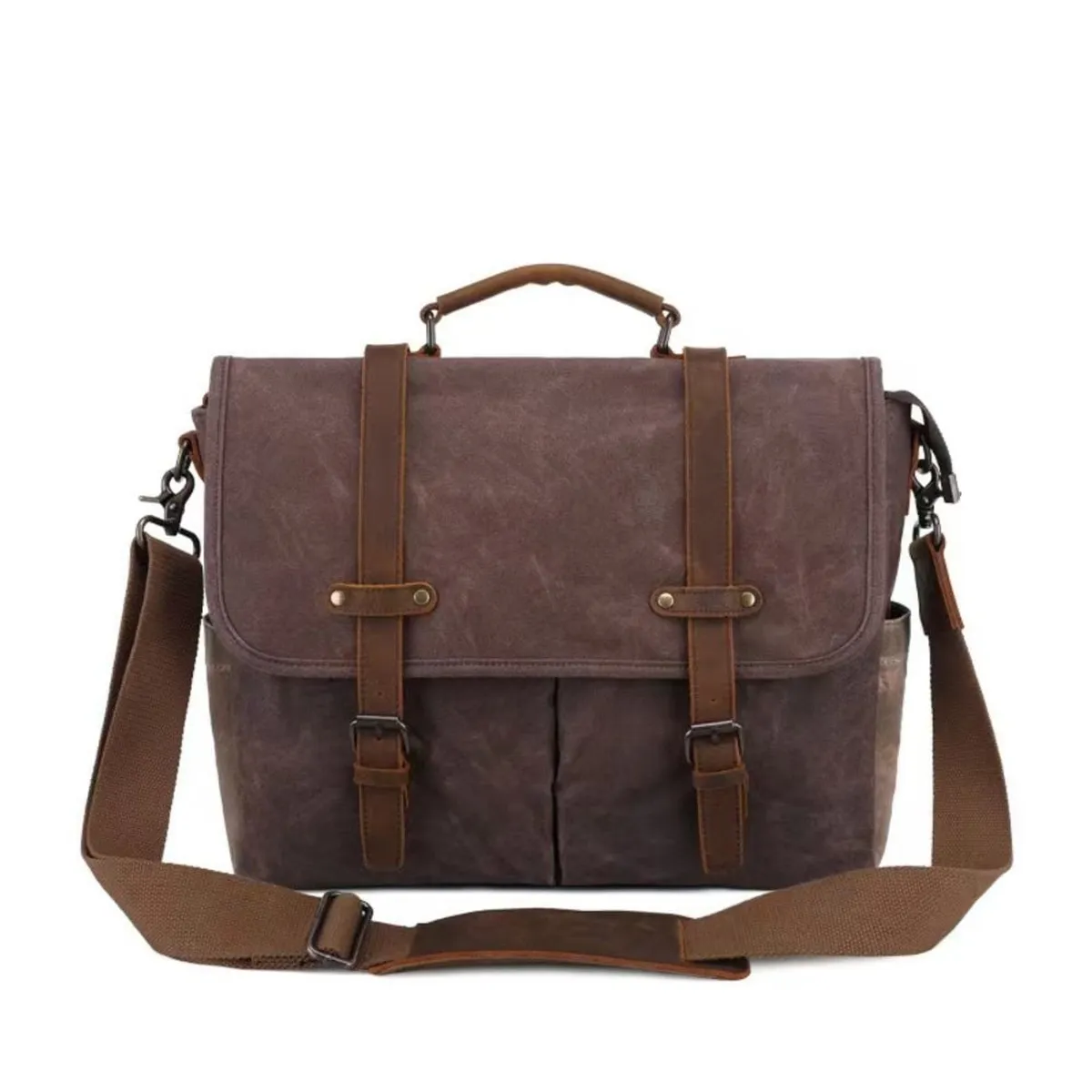 GENERICO - Maletin de cuero  PU Vintage color Marron.