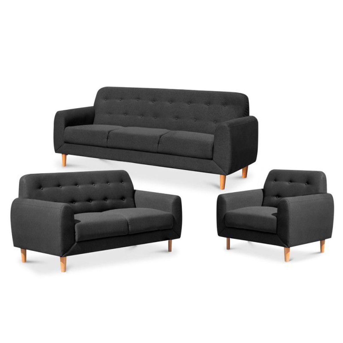 GENERICO - Juego de Sala 3 2 1 Henry Negro