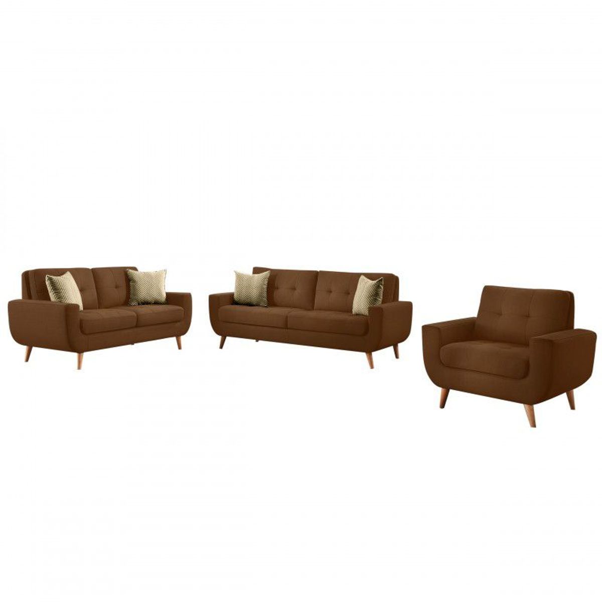 GENERICO - Juego de Sala 3 2 1 Sofia Negro