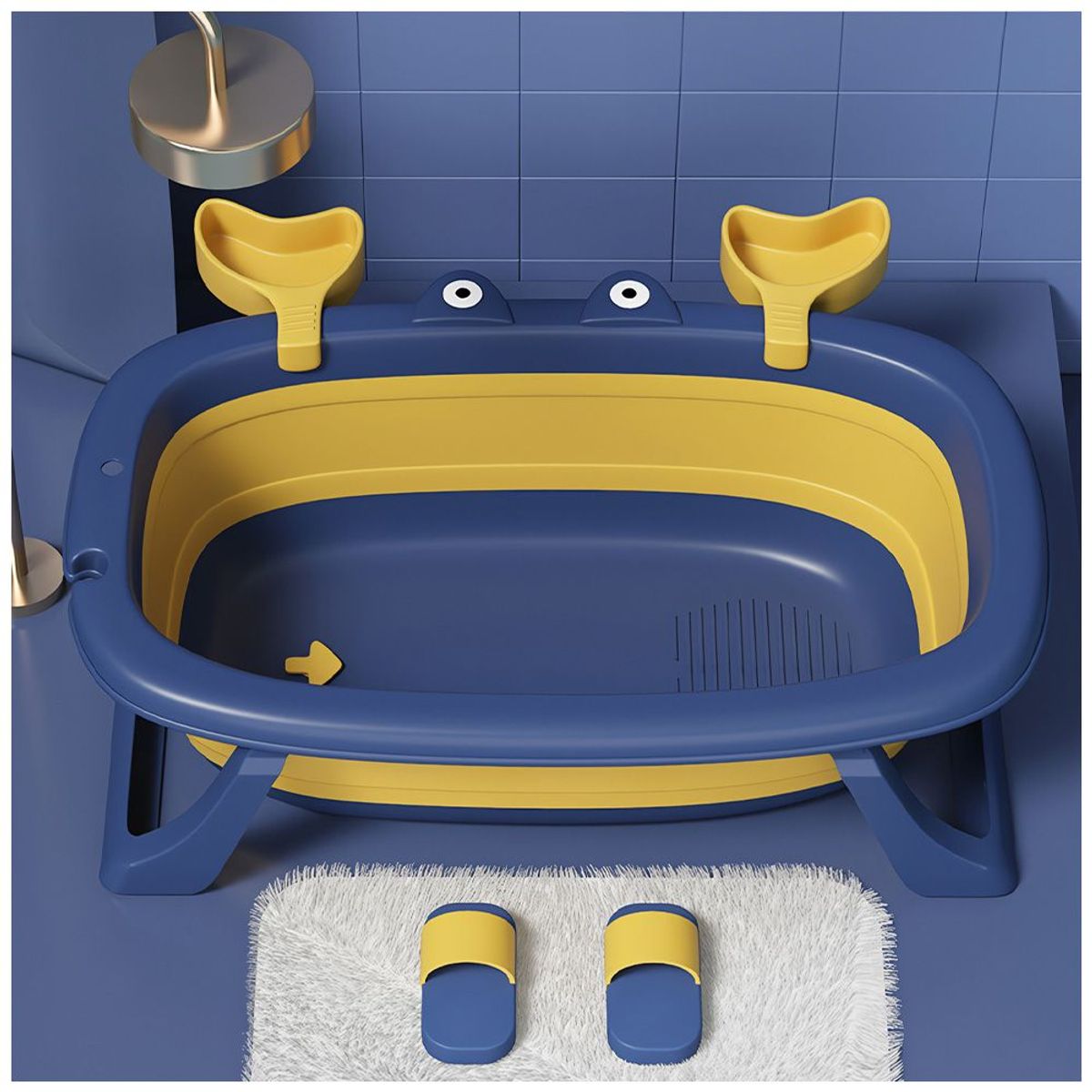 KELLER - Bañera Plegable para Bebés Tina de Baño Cangrejo WI5 Azul