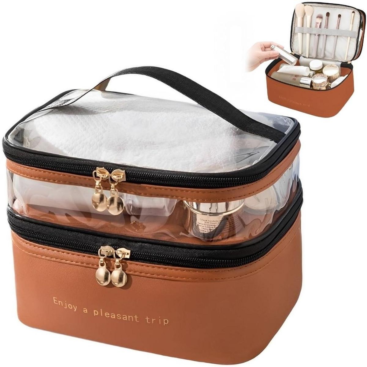 MINARI - Neceser Organizador de Maquillaje Cuero PU Bolso de Viaje MR 94V