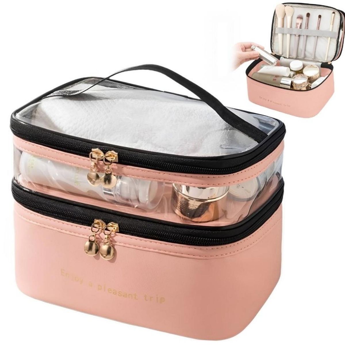 MINARI - Neceser Organizador de Maquillaje Cuero PU Bolso de Viaje RS 94V