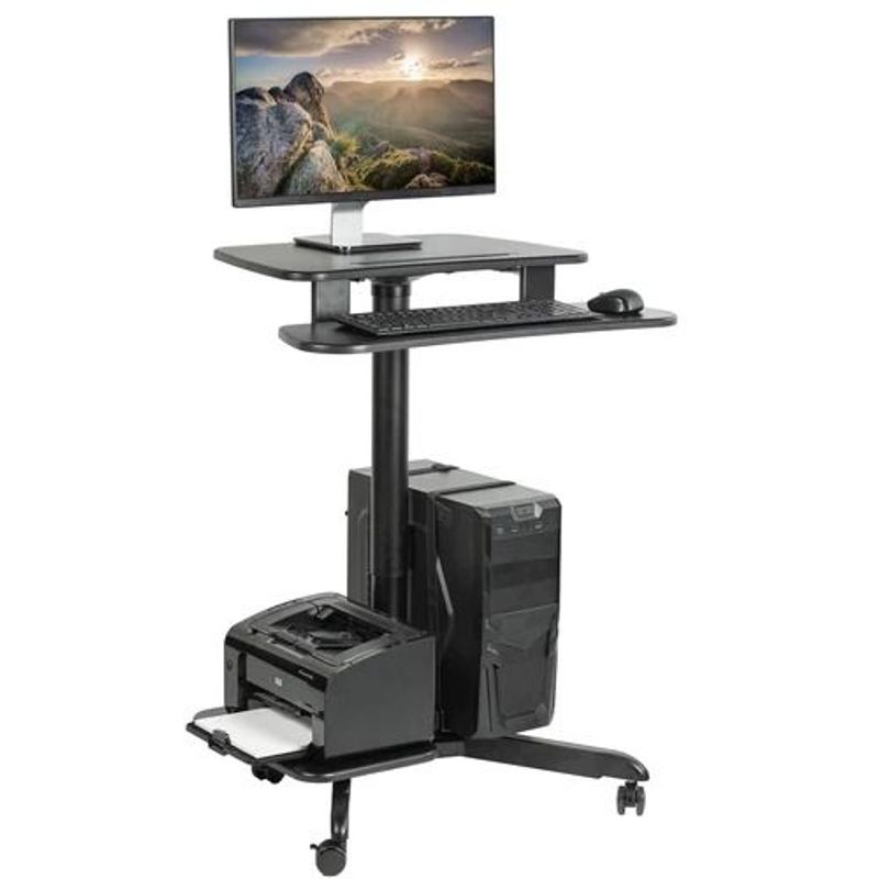 GENERICO - MONTECH - Escritorio Mesa De Trabajo Móvil para Monitor Teclado Impresora y CPU