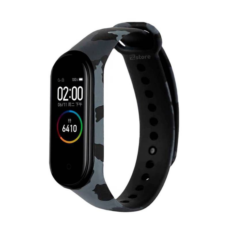 GENERICO - Correa De  Silicona Camuflada Para Mi Band 5 Y 6 - Gris