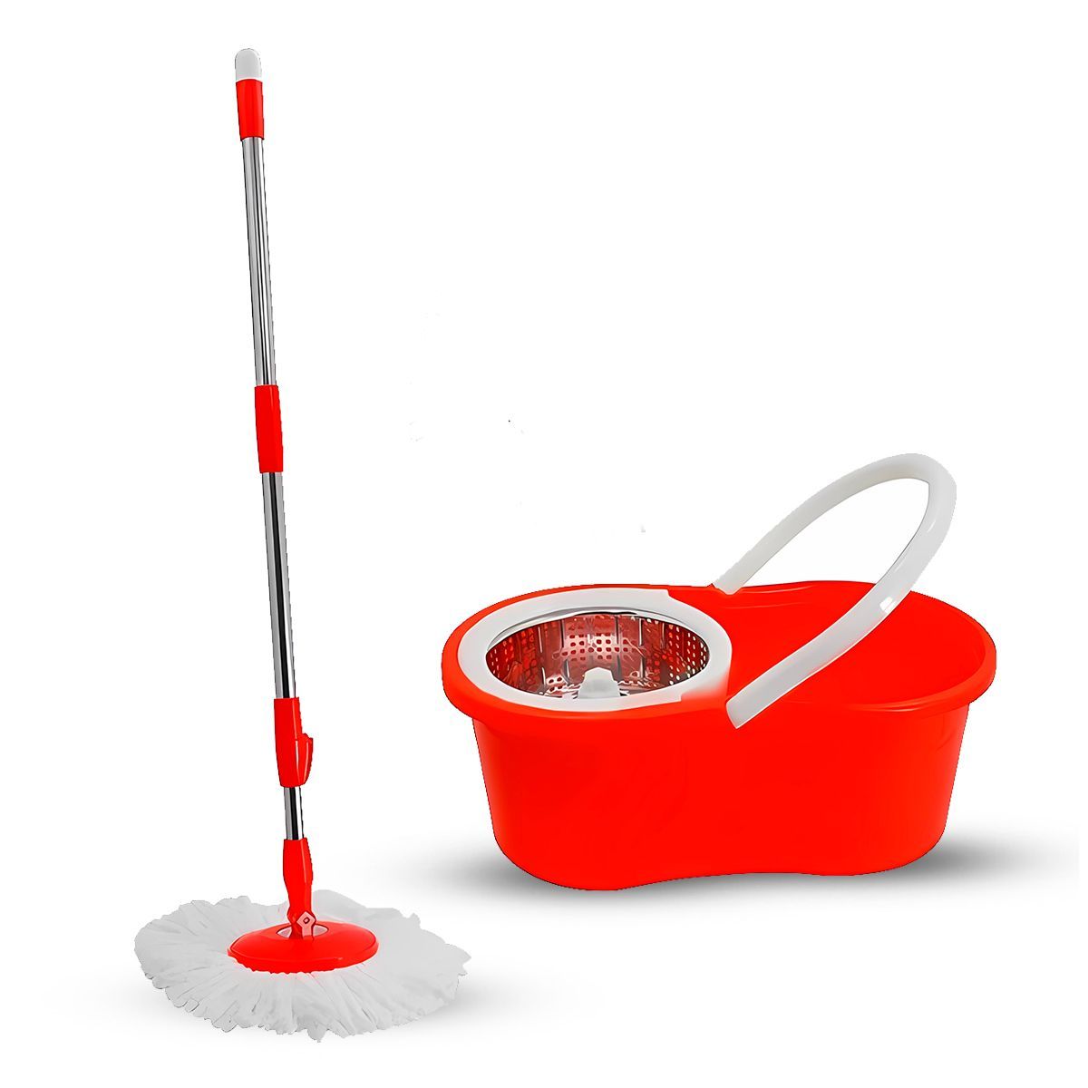 SASARU - Trapeador con Balde Escurridor Giratorio Rojo