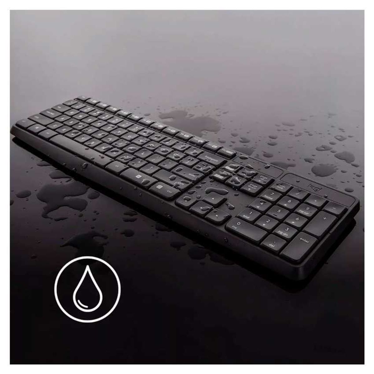 LOGITECH - Teclado y Mouse Inalámbrico Logitech MK235 USB Multimedia - Grafito