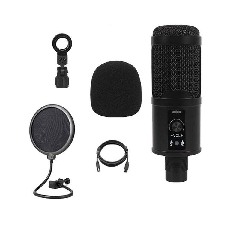 SEISA - Micrófono Condensador USB BM-65 StreamingEstudio  Soporte de Brazo