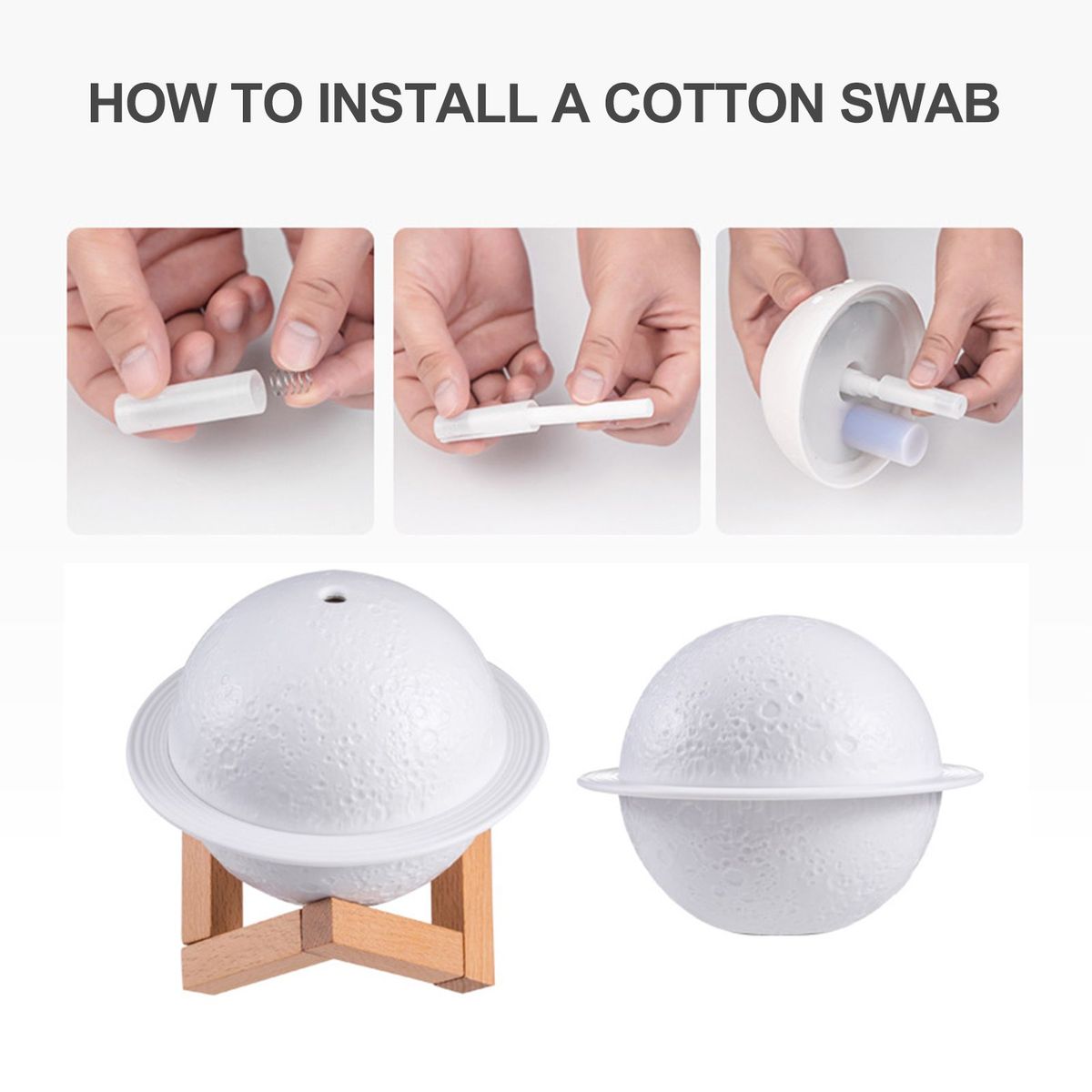 GENERICO - Humidificador de Aire Aromaterapia Fragancias Planeta con Luz LED