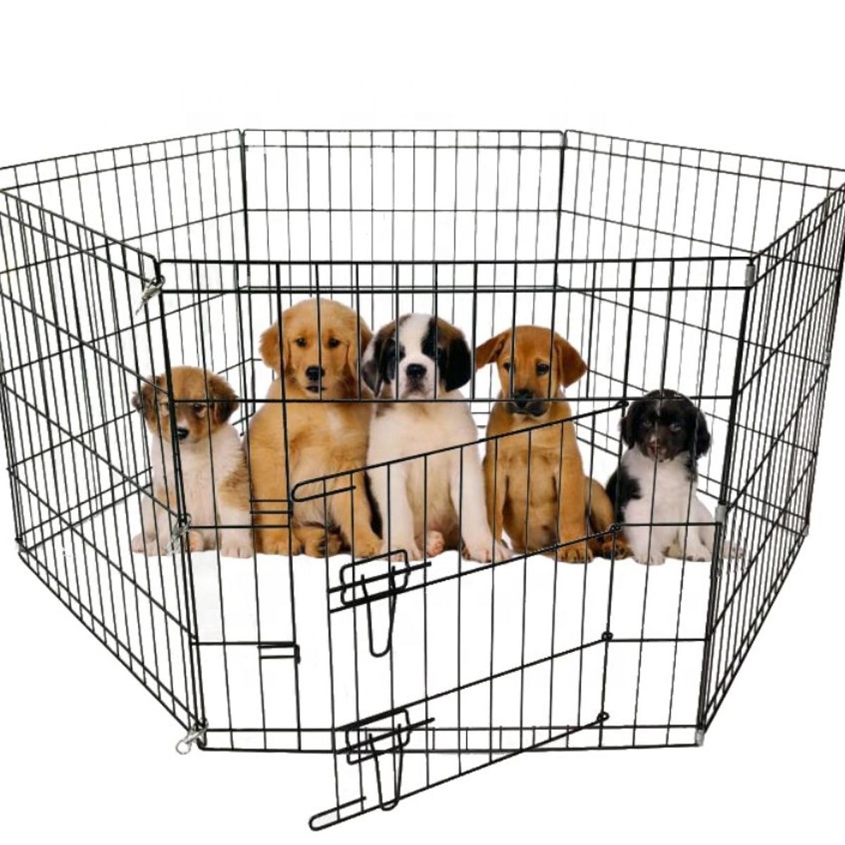 GENERICO - CERCO CORRAL REJA JAULA CORRALITO PARA MASCOTA 60X60CM 6PZAS