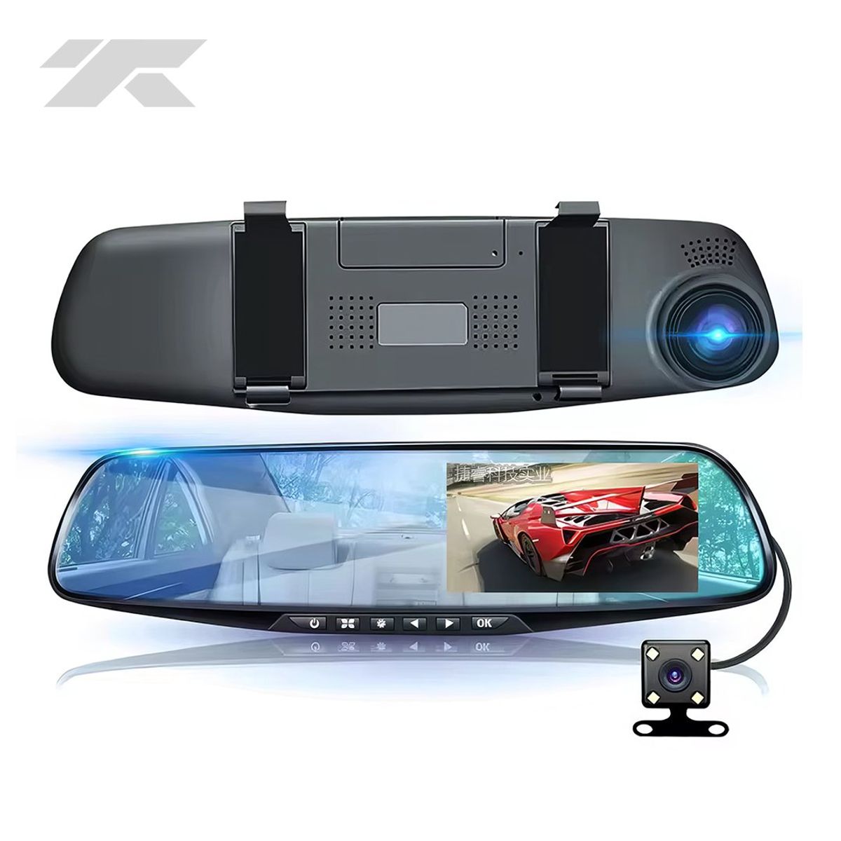 GENERICO - Espejo Retrovisor con Camara de Retroceso 1080 Full HD