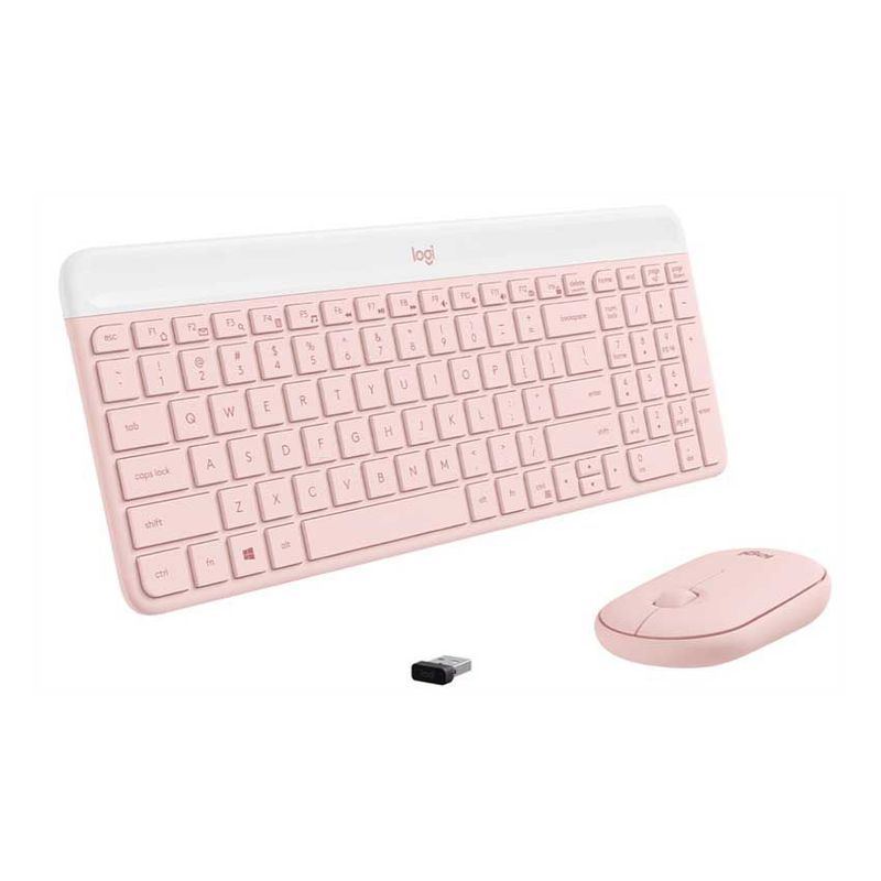 LOGITECH - Logitech MK470 - Combo Teclado y Mouse Inalámbrico USB Español Rosado