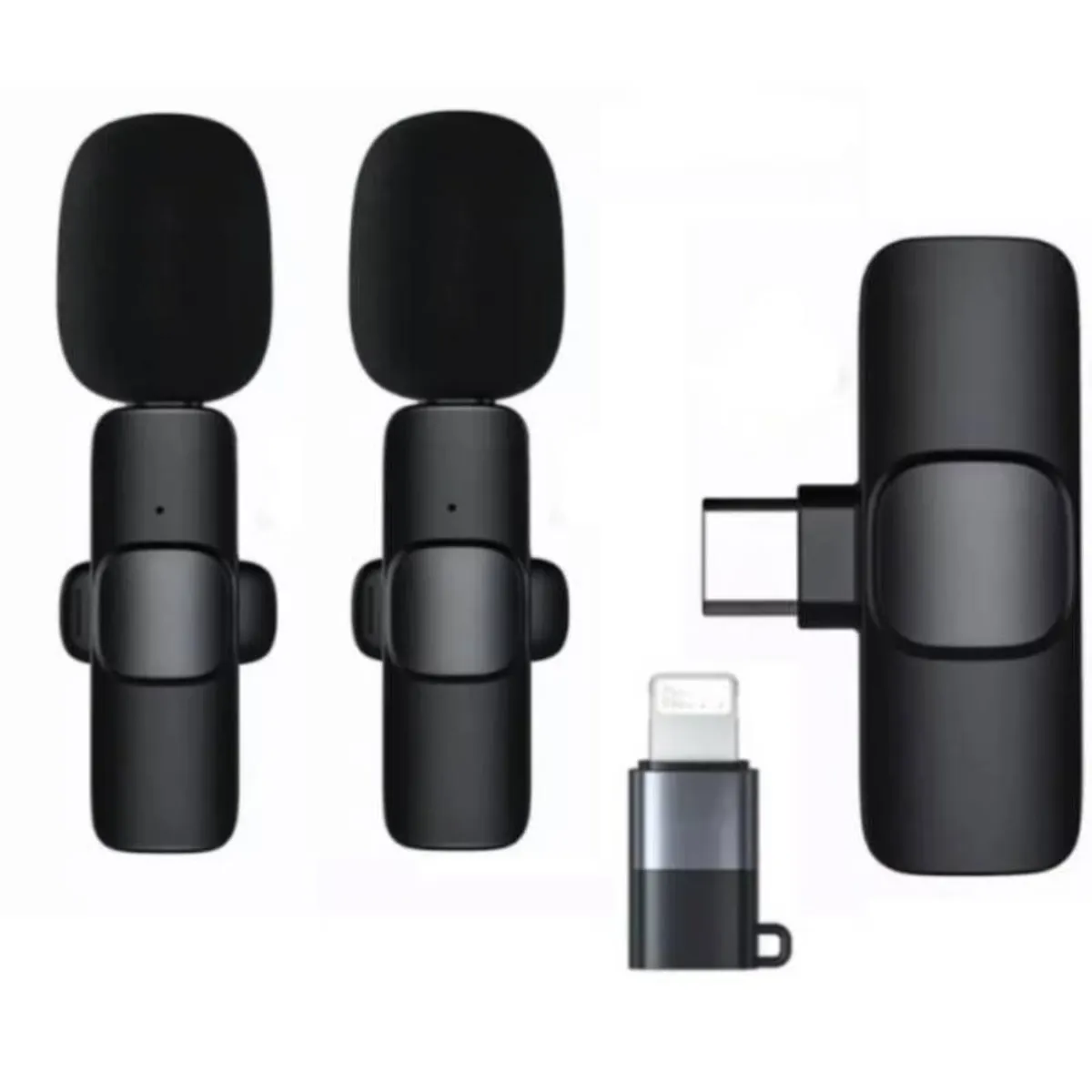 GENERICO - Micrófono inalámbrico hasta 20 m puerto tipo C con adaptador - Negro