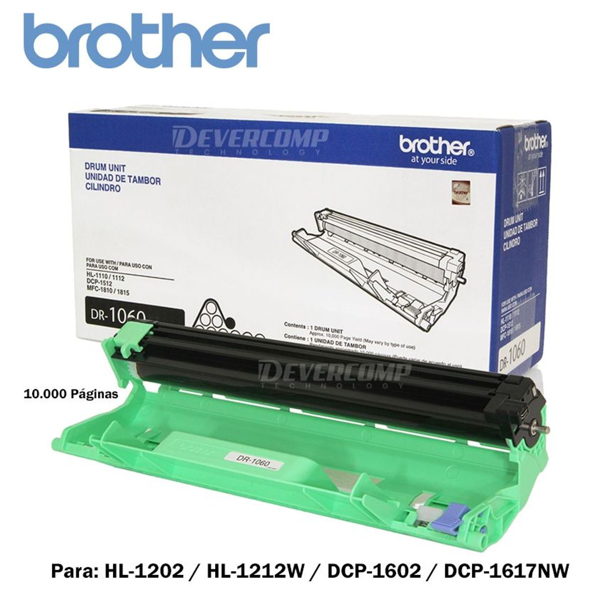 BROTHER - Tambor Drum Brother DR-1060 para HL-1202  HL-1212W  DCP-1602 1617NW