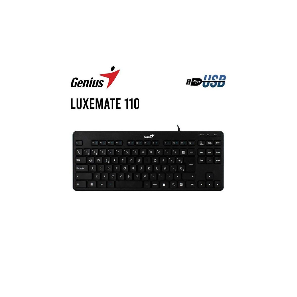 GENIUS - TECLADO GENIUS TKL LUXEMATE 110 USB MULTIMEDIA NEGRO