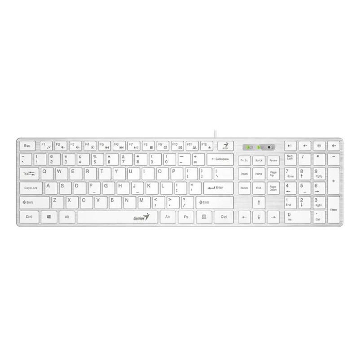 GENIUS - TECLADO GENIUS SMART SLIMSTAR 126 USB MULTIMEDIA BLANCO