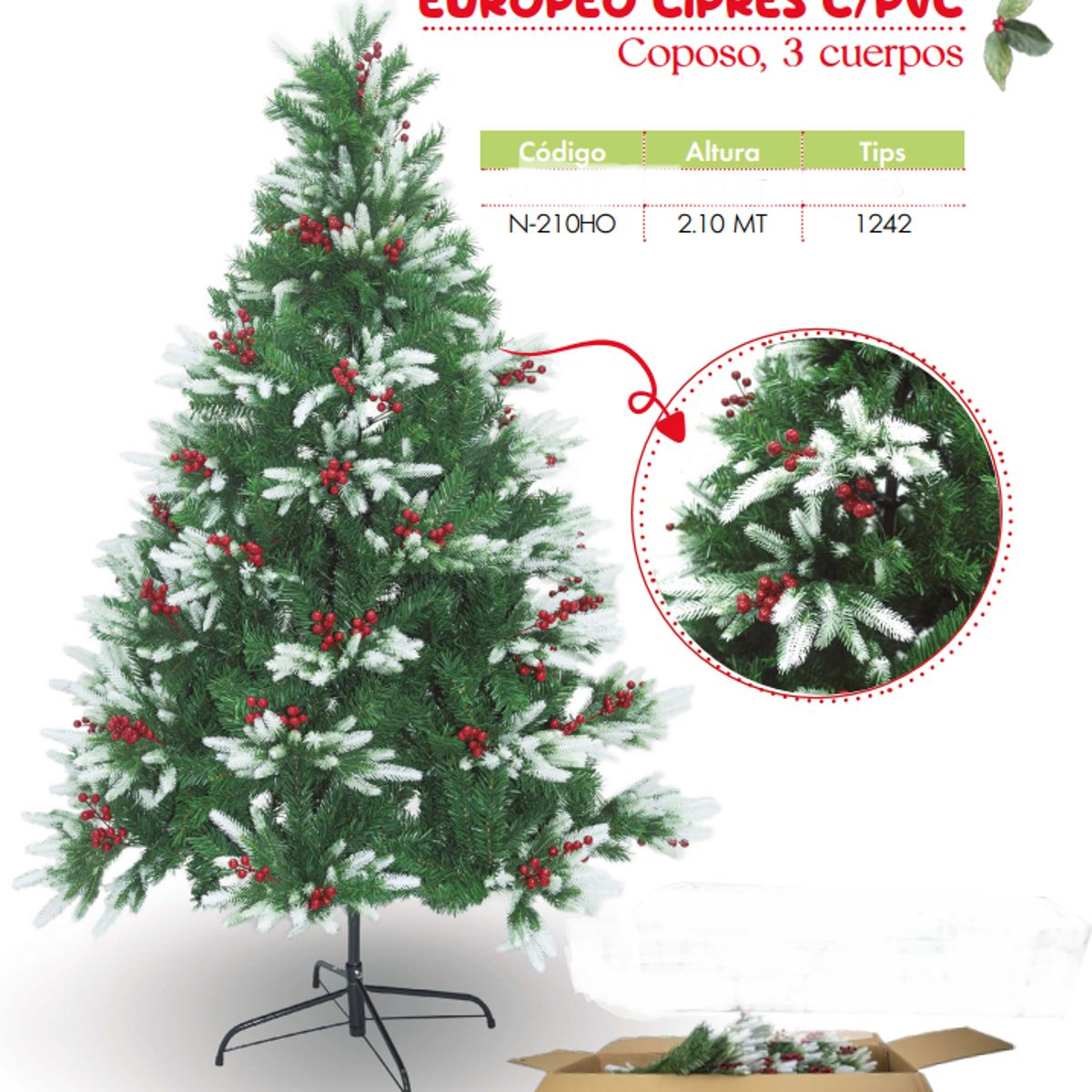 GENERICO - ARBOL PINO CFRUTO ROJO Y PUNTA BLANCA 1 50 Mt