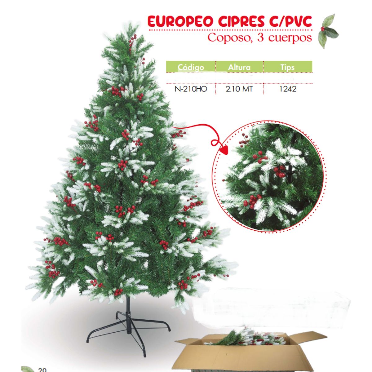 GENERICO - ARBOL PINO CFRUTO ROJO Y PUNTA BLANCA 1 50 Mt