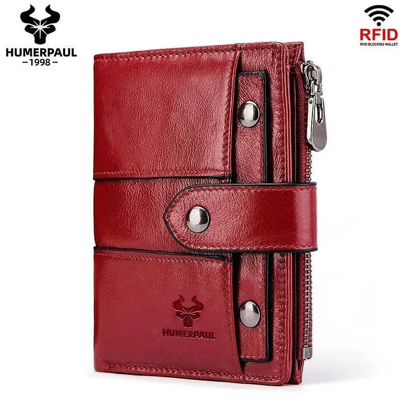 GENERICO - BILLETERA DE MUJER - 2 CUERPOS 100% CUERO VACUNO MARCA HUMERPAUL