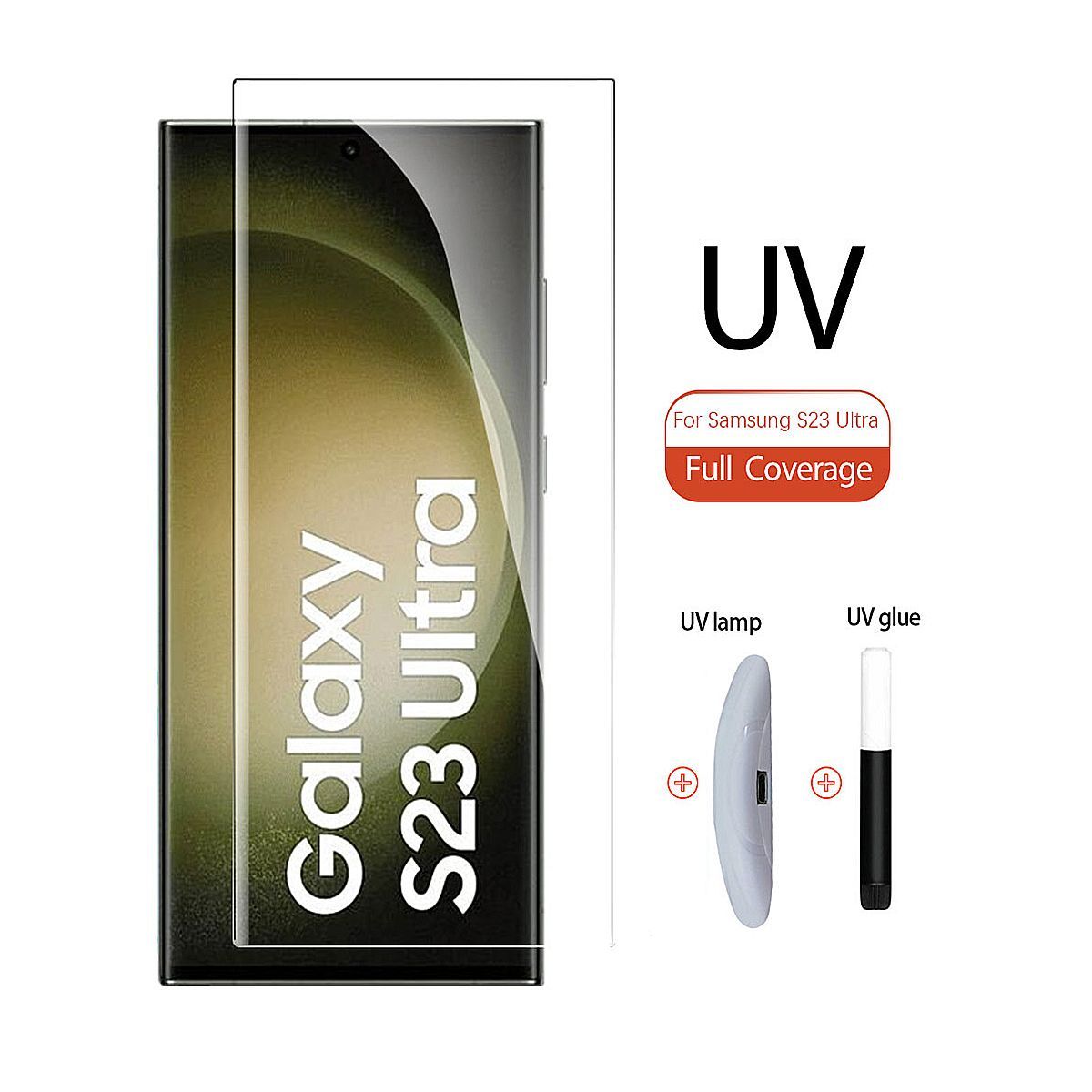 GENERICO - VIDRIO UV PARA SAMSUNG S23 ULTRA MICA PROTECTOR CURVO TRANSPARENTE