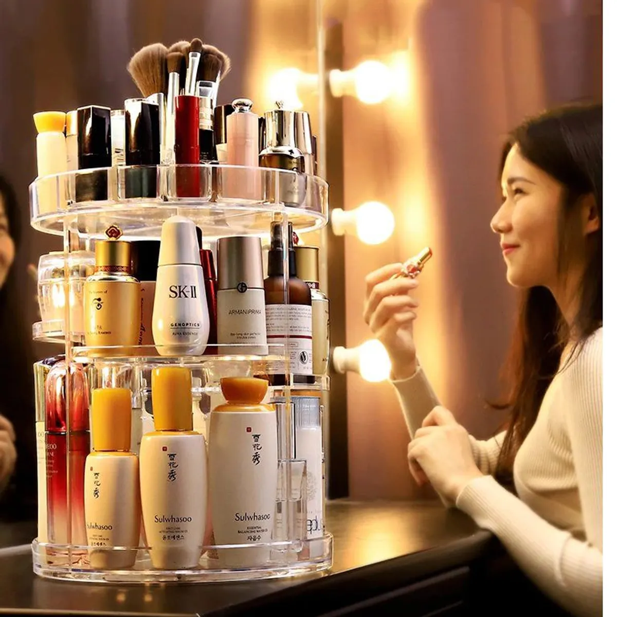 OEM - Organizador Acrílico para Cosméticos Giratorio