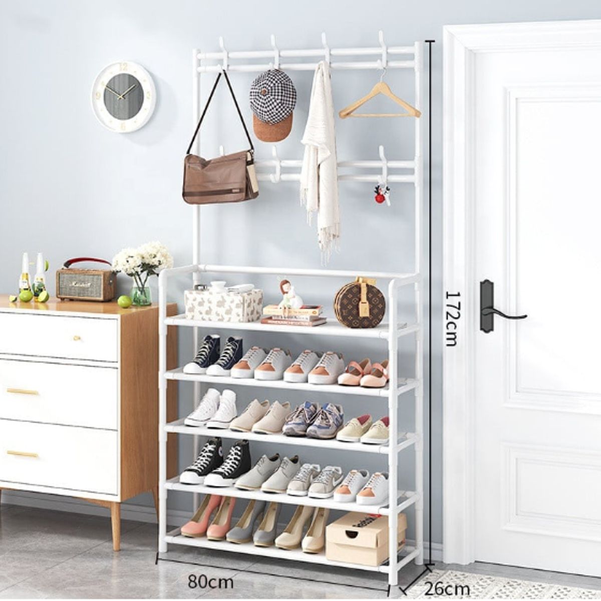 GENERICO - ORGANIZADOR DE CALZADO 5 NIVELES MULTIUSOS BLANCO