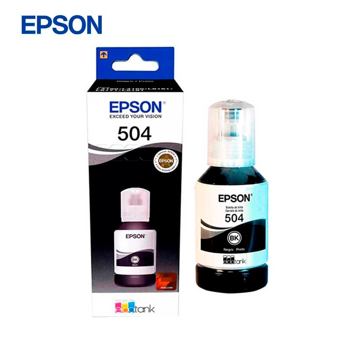 EPSON - Botella de tinta EpsonT504120-AL Color Negro, para L4150, L4160, L6161,  L6171, L6191