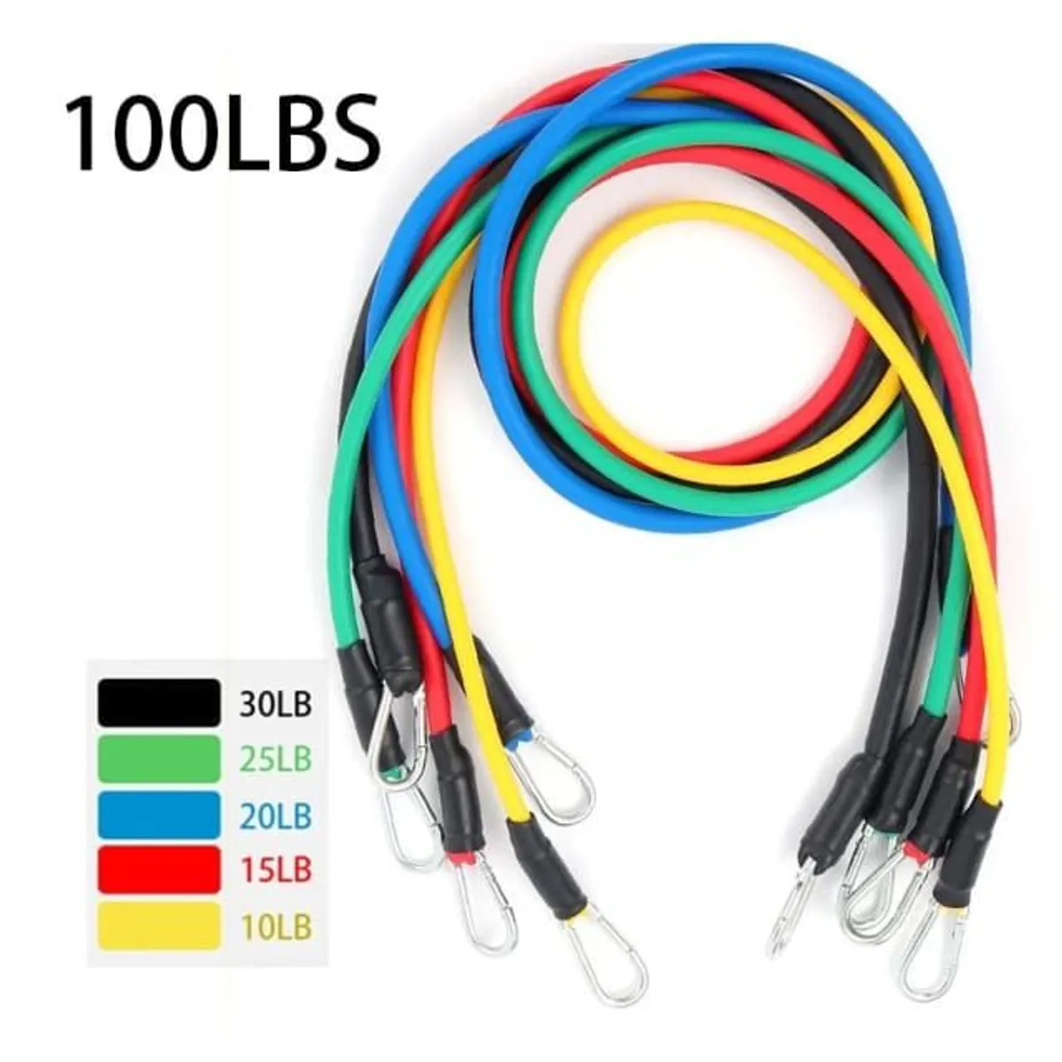 GLUTINO - Bandas de resistencia con asas juego de 11 piezas