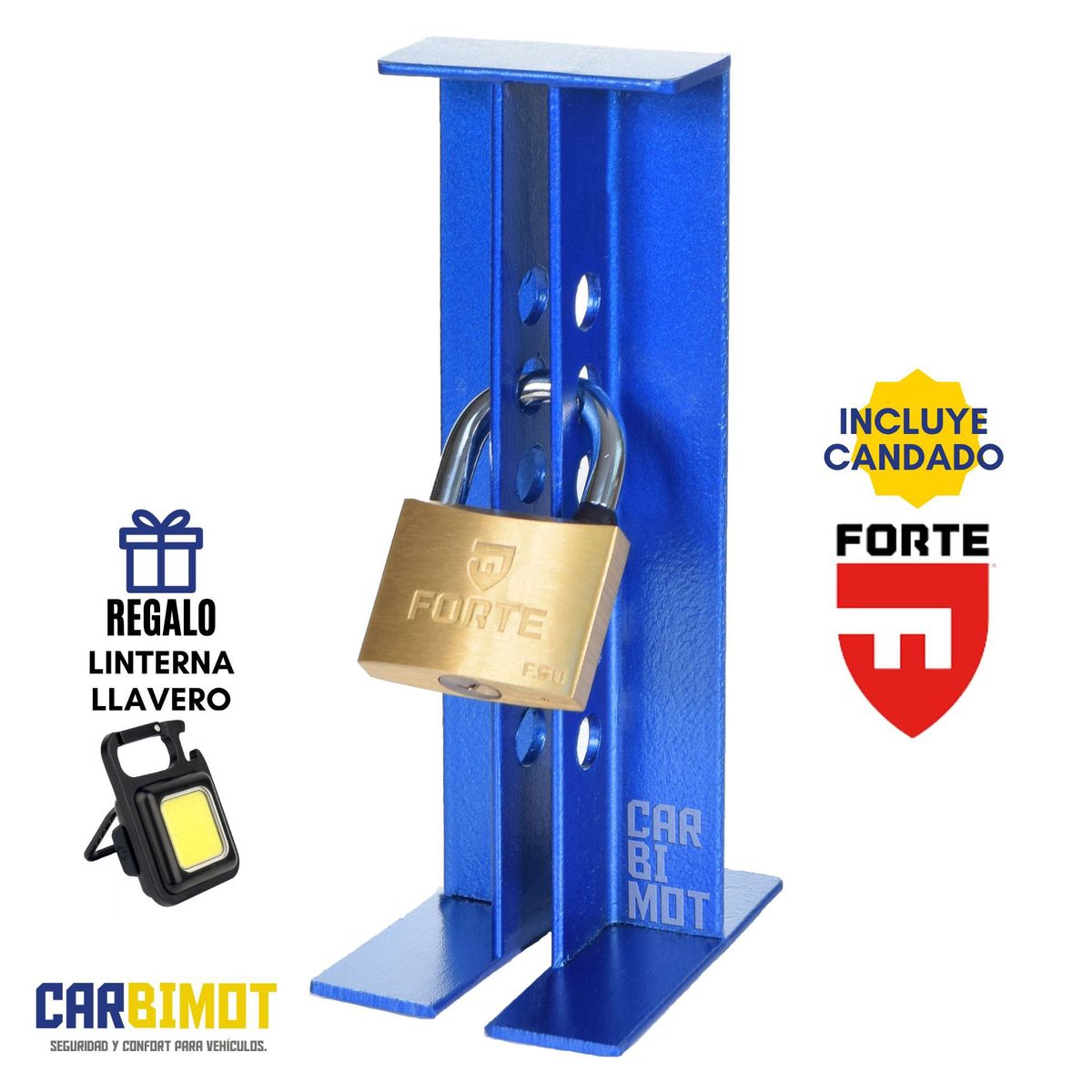 GENERICO - SEGURO BLOQUEO TRABA PEDAL VOLANTE TIMON PARA AUTO VEHICULO