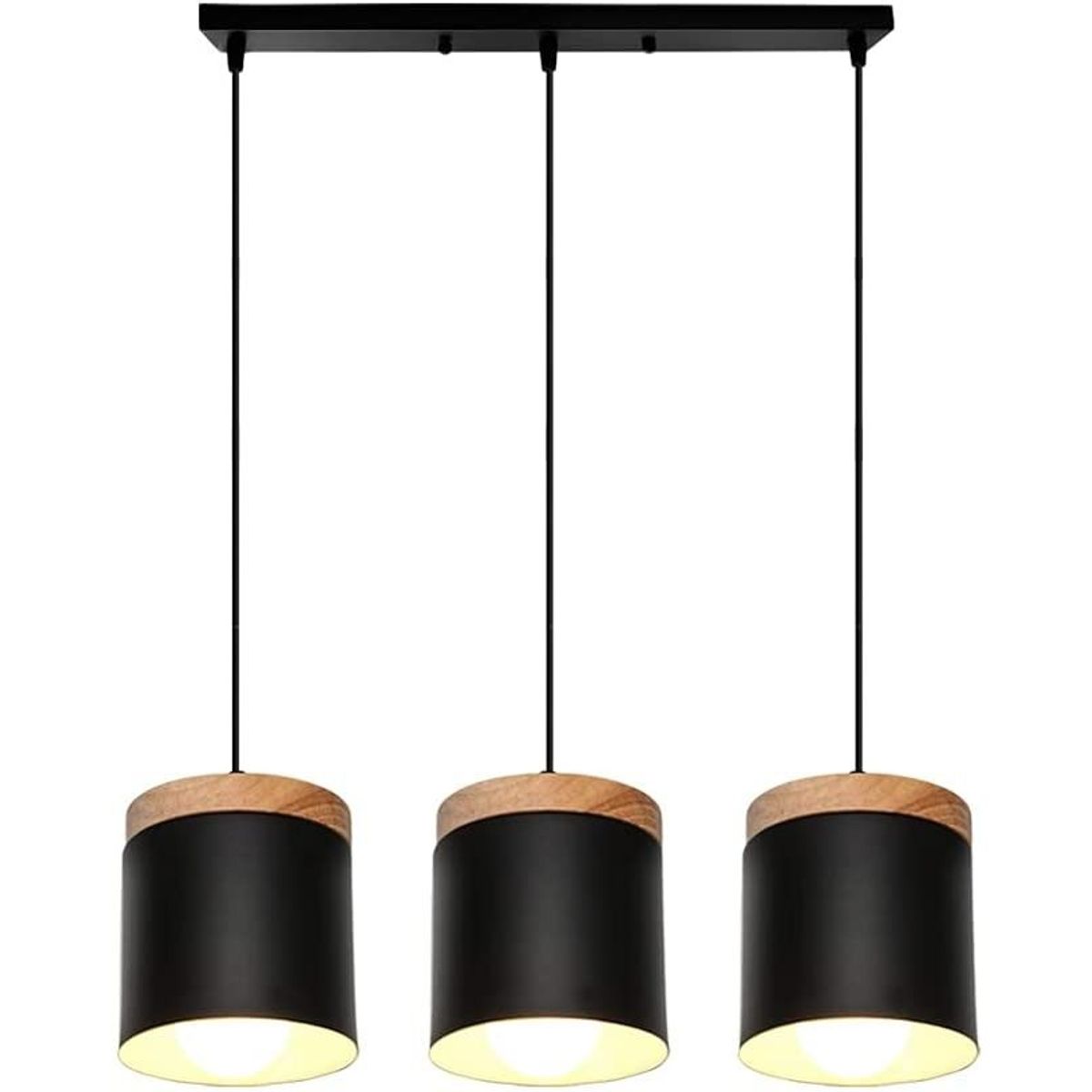 HOME NEAT - lamparas colgantes Moderno 3 Luces iluminacion E27 Negro