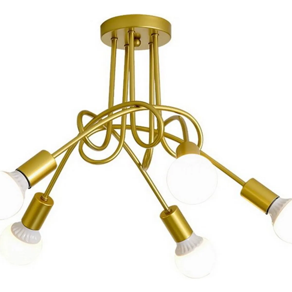 HOME NEAT - Lampara techo Vintage DIY de 5 Lámparas Oro