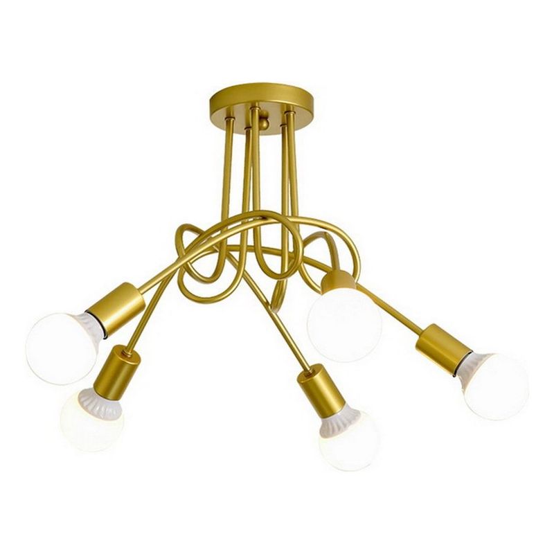 HOME NEAT - Lampara techo Vintage DIY de 5 Lámparas Oro