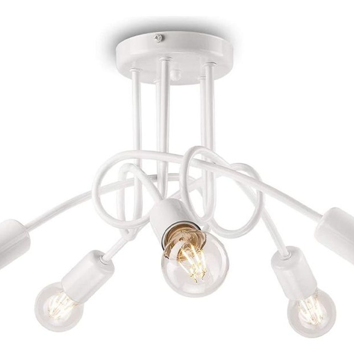 HOME NEAT - Lampara techo Vintage DIY de 5 Lámparas iluminacion Blanco