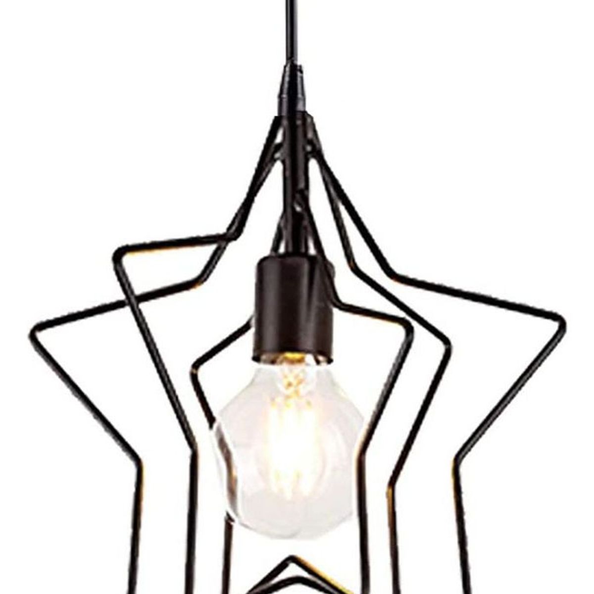 HOME NEAT - lamparas colgantes con forma de estrella iluminacion E27 Negro