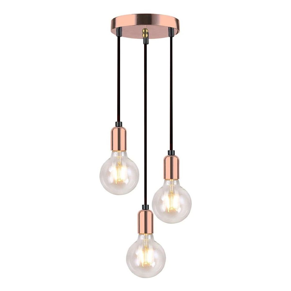 HOME NEAT - Lámpara Colgante Nórdico 3 Luces E27 Rosa