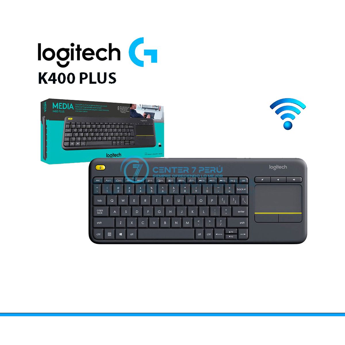 LOGITECH - TECLADO LOGITECH K400 PLUS WIRELESS TOUCH SP BLACK