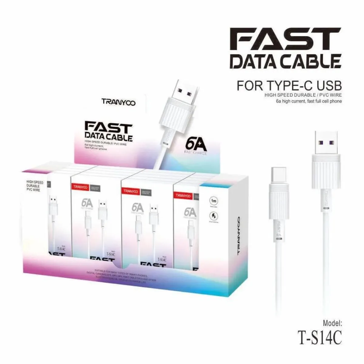 GENERICO - Cable Tipo C 6a Tranyoo P Celular Carga Rapida Fast Charge