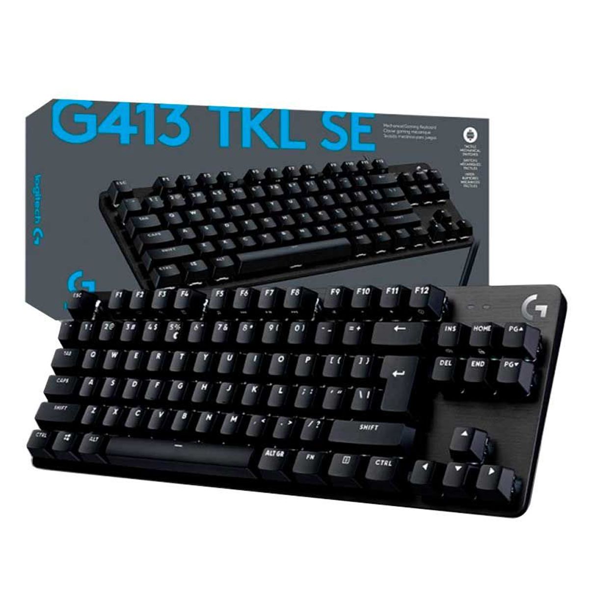 LOGITECH - Logitech G413 TKL SE - Teclado Gaming Mecánico Switch Táctil Cable USB