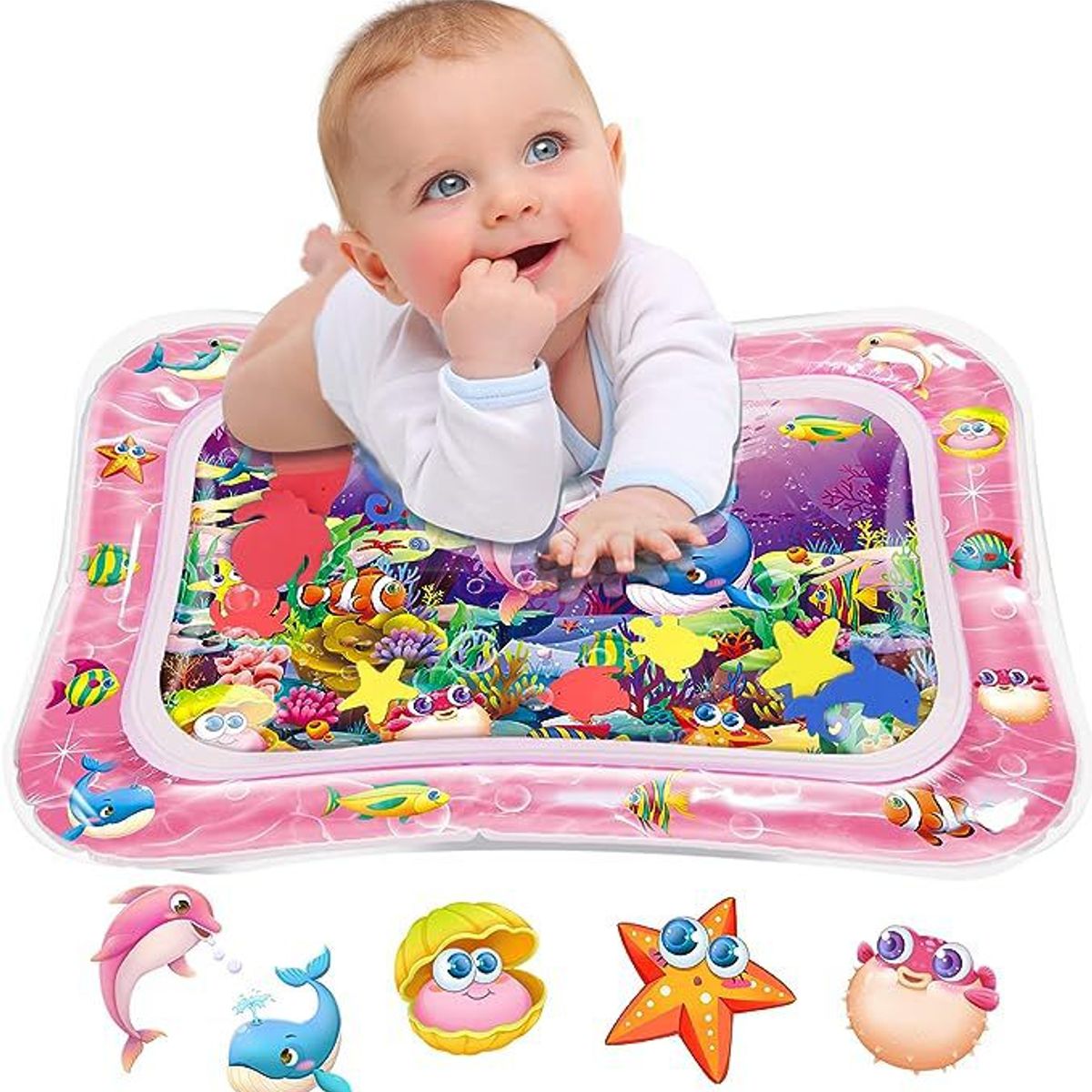 GENERICO - Alfombra inflable de agua para bebes rosado