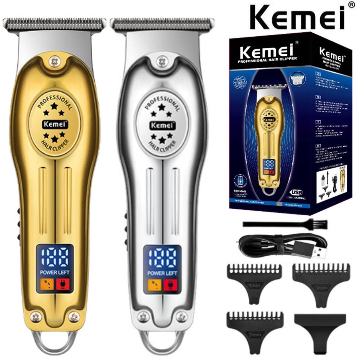 KEMEI - Recortadora de Cabello Recargable Cabezales Intercambiables Cortapelo